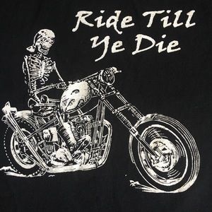 Gildan Graphic T shirt Black  Ride Motorcycle M